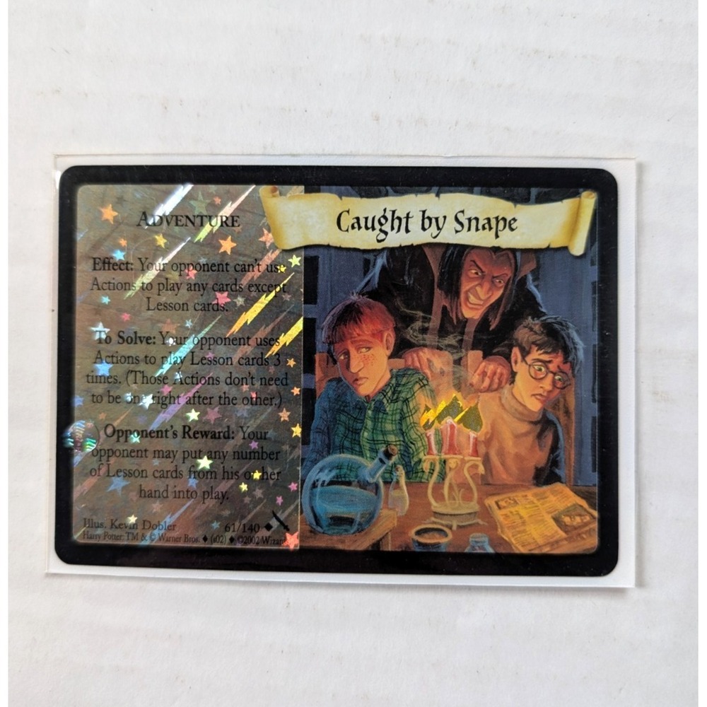 Vintage Harry Potter TCG Caught By Snape Card Foil Rare 61/140 Chamber of Secret